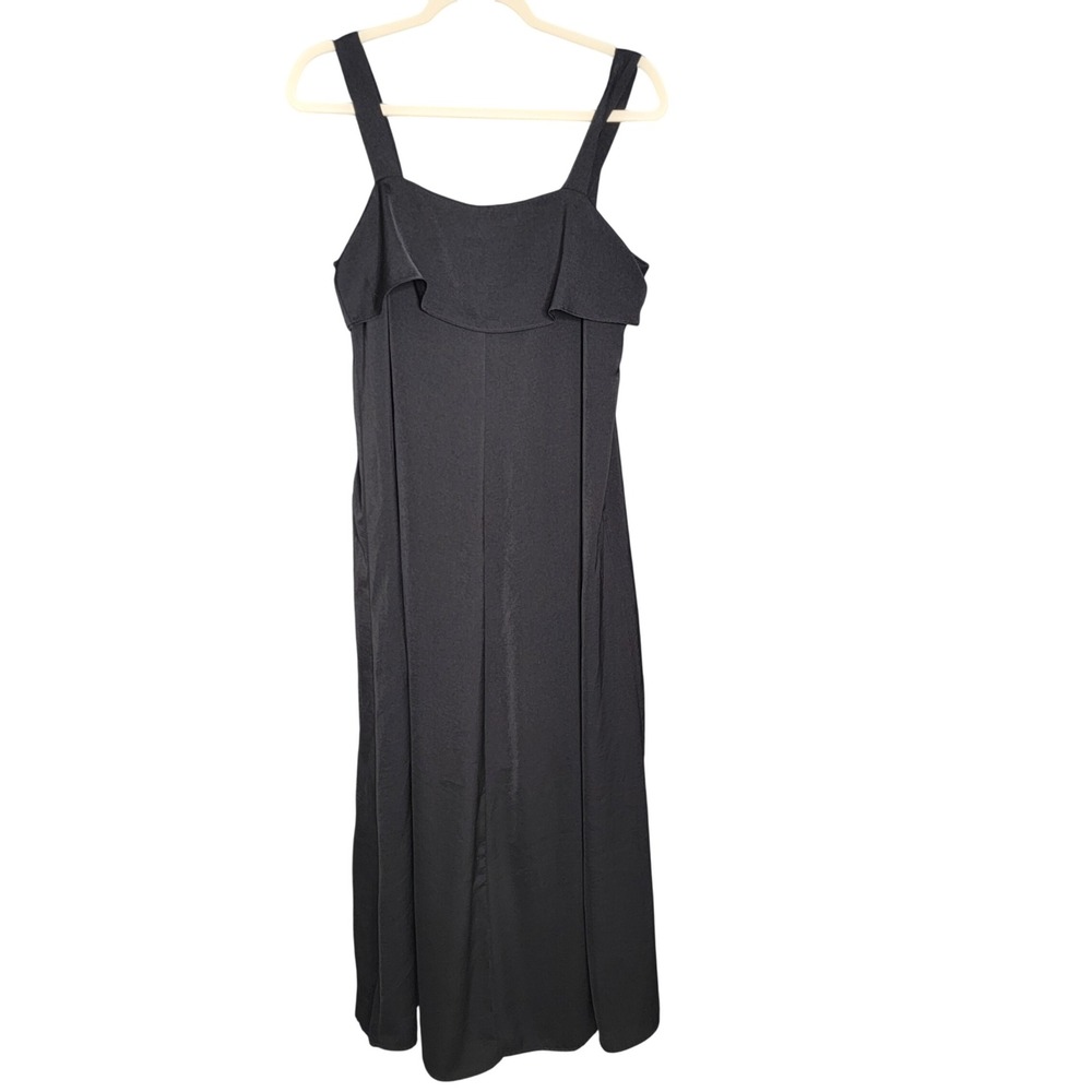 Banana Republic Dress Small Black Tie Back Ruffle Maxi Elegant Evening Flowy LBD